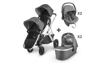 Bundle Vista V2 Complete Twin Stroller Jordan Grey