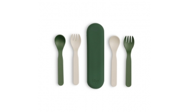 Bio Based Cutlery & Case Green/Cream