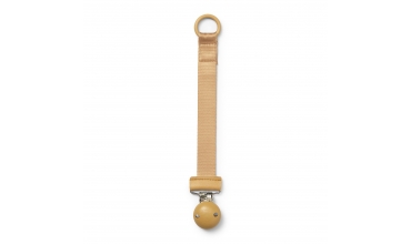 Pacifier Clip Wood Gold