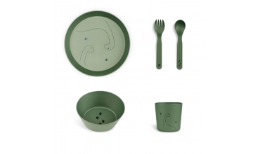 Set de vaisselle végétale - Dino - Vert