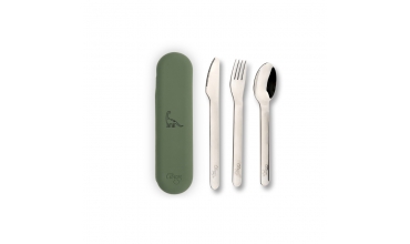 Cutlery Set with Silicone Case (set of 3) Dino