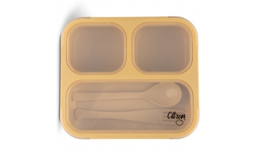 Lunchbox with fork and spoon Adult Yellow