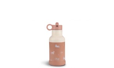 Petite gourde isotherme - 350ml - Licorne - Rose poudré