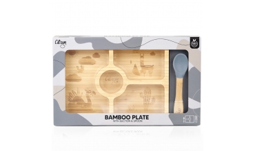 Assiette en bambou avec ventouse - Rectangle