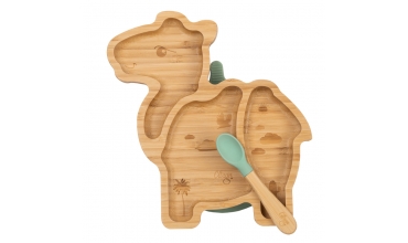 Bamboo Plate with suction Camel